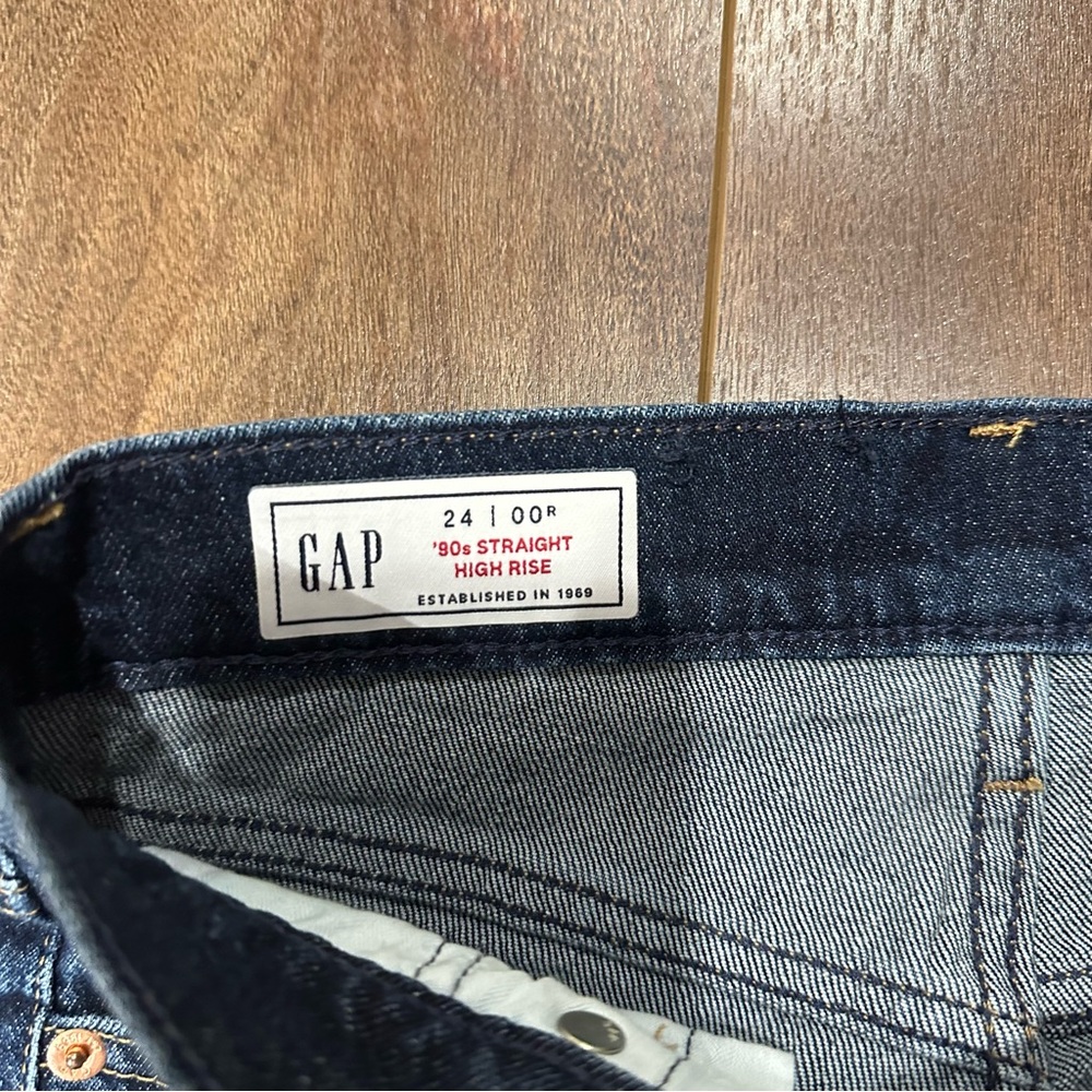 Women’s Gap ‘90s Straight High Rise Blue Denim Jeans - Picture 3 of 5